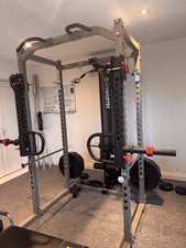 Powertec Squat Rack With Lat Pull Down And Jammer Arms And Accessories 
