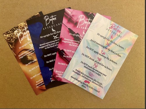 Botox aftercare cards pack - botox, 25