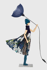 85cm Blue Lamp Windswept Lady