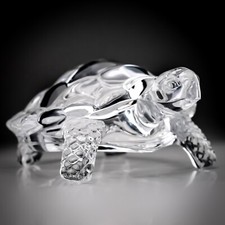 Cristal D’Arques Lead Crystal Glass Large Tortoise Figurine France 17cm L 856g