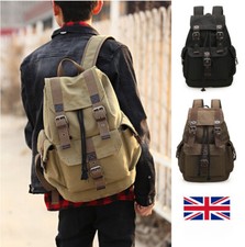 Men's Vintage Canvas Backpack Rucksack Shoulder Travel Camping Hi Laptop Bag Hot