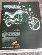 HONDA MOTORCYCLE 250cc OR 400cc ENGINES CB250N CB400N 1978 ADVERT A4 FILE 27