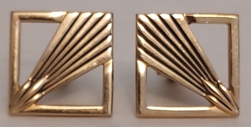 Vintage goldtone square art - square,