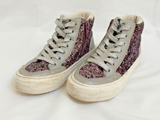 Girls M&S Glitter Ankle Boots with zip and laces - Size Kids 13