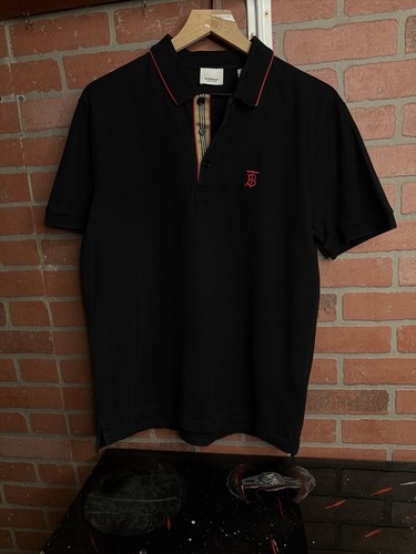 Burberry logo polo black check - burberry,