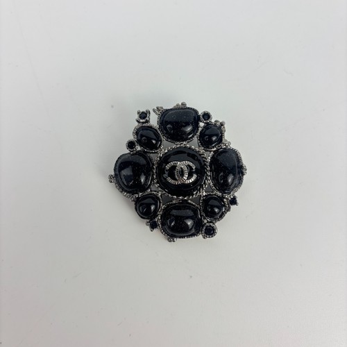 Chanel black glitter gripoix - glitter,