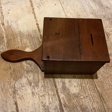 ANTIQUE WOODEN CHURCH COLLECTION BOX OFFERTORY TRAY ~ RUSTIC HANDMADE