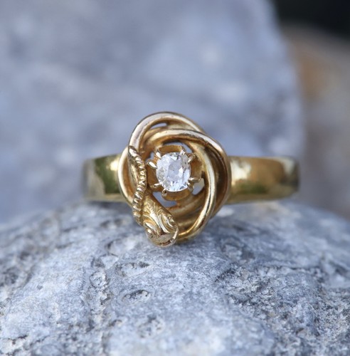 Antique 18ct gold solitaire - 18ct,