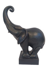 Elephant Statue/Figurine Trunk Raised - Used - Good - H38CM - H7 W290