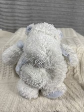 Doudou Et Compagnie Hippo White Blue Teddy Bear Comforter Soother Soft Toy Plush
