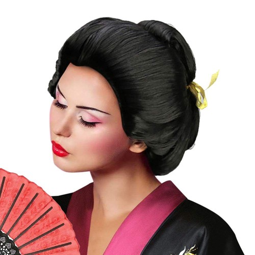 Geisha wig black - black, updo
