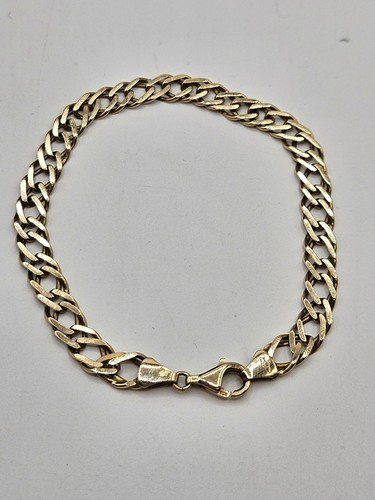 9ct gold curb style bracelet - gold,