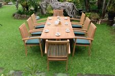 Garden Furniture Teak Wooden 8 Seat Dining Sets Belgrave Burnham Stacking Chairs