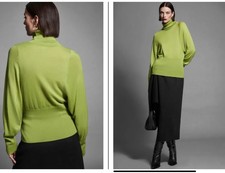 Cos Pure Wool jumper size M Turtleneck Wide Ribbed hem & cuffs Size 10-12.