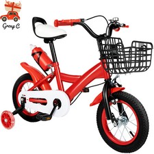 USED 12Inch KidsBike Bicycle BoysGirls withTrainingWheels Red For Indoor/Outdoor