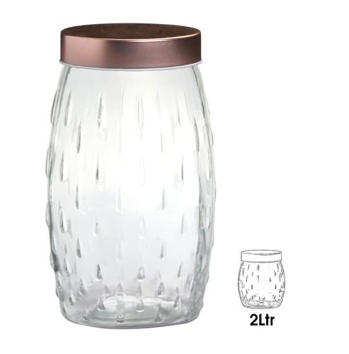Glass storage jars copper lids - storage,