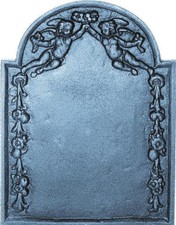 Cast iron fireback cherub - iron,