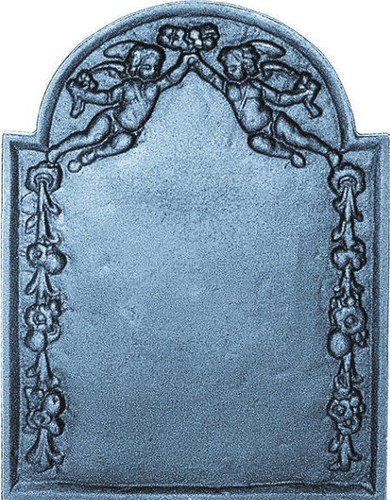 Cast iron fireback cherub - iron,