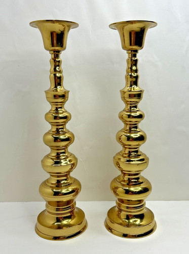 Vintage brass candlesticks - brass,