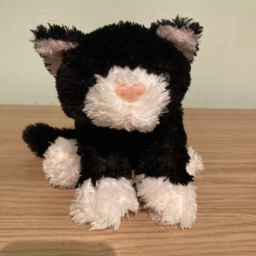 Black and white kitten beanie