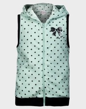 GIRLS SOFT FLEECE MINT POLKA DOT GILET AGE 10 - 11 YEARS (REF 642)