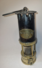 Vintage Miners Lamp Abbott Roby & Naylor Wigan Brass & Black Metal