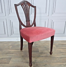 Antique Georgian Mahogany Hepplewhite Chair Upholstered Shield Back Hall Bedroom