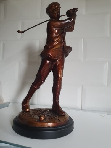 Golfer sculpture painted - painted, resin