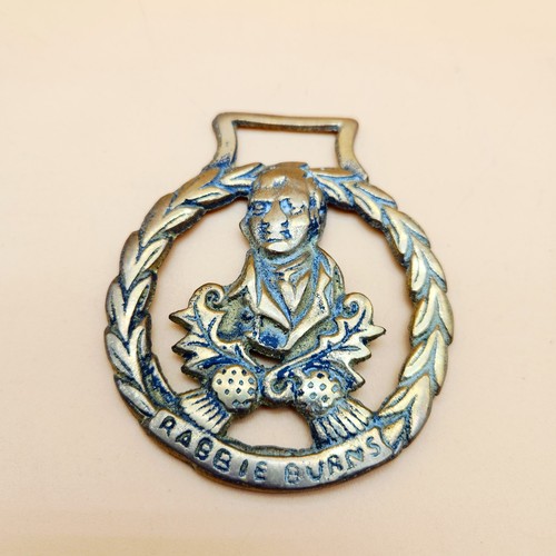 Brass horse medallion vintage - brass,