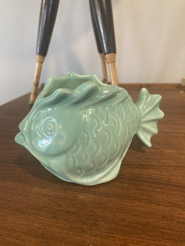 Vintage pottery blue teal - pottery,
