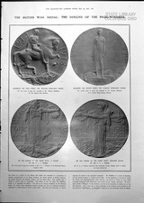 Old British War Medal Winning Designs Edith Cavell Nurse Executed 1919 20th