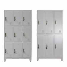 180cm Tall Metal Storage Cupboard 6/9 Doors Cabinet Gym Staff School Locker