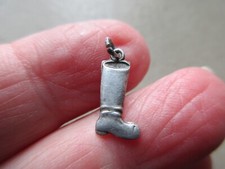 ANTIQUE VINTAGE GERMAN 800 SILVER JACK BOOT KNEE HIGH SHOE FOB CHARM PENDANT OLD