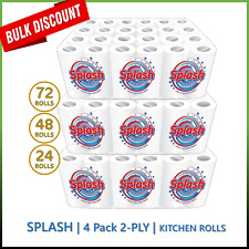 24 Splash Kitchen Roll 4-Pack, White Paper Embossed, Strong & Functional Rolls
