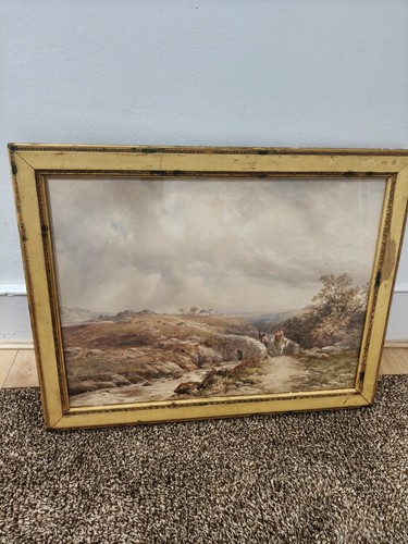Large victorian watercolour - watercolour,