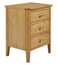 Retro Oak Large Bedside Cabinet Table / Scandi Solid Wood Bedroom Chest Drawers
