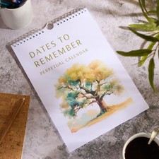 Birthday Wall Calendar | Dates to remember | Perpetual calendar | Watercolour