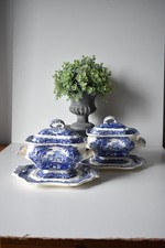 Vintage Masons Blue Vista X 2