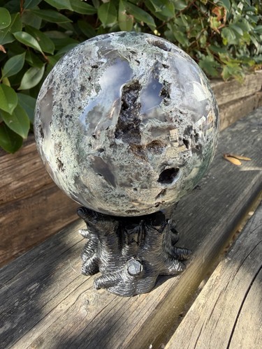 Moss agate sphere - moss,