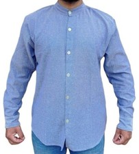 Light blue collarless casual - light,