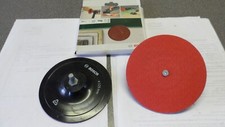 TWO BOSCH  125mm RUBBER SANDING DISCS  HOOK AND LOOP TYPE FOR DRILL ATTACHMENT 