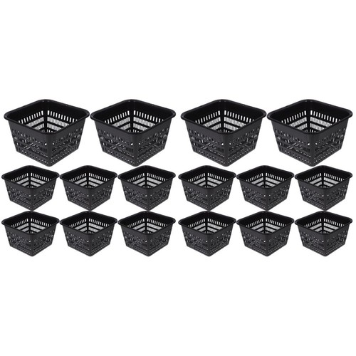 Black plastic mesh net pots - mesh,