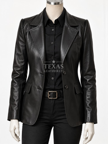 Womens black lambskin leather - black,