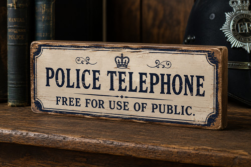 Police telephone sign vintage - telephone,