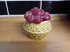 Vintage Sylvac Basket Strawberry Fruit Honey Preserve Pot 4865