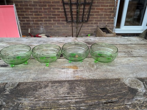 Green glass bowl - glass,