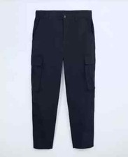 ZARA MEN NAVY WIDE FIT CARGO