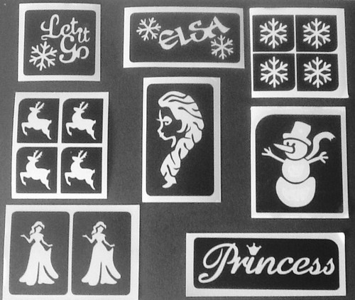Glitter tattoo stencils - glitter,