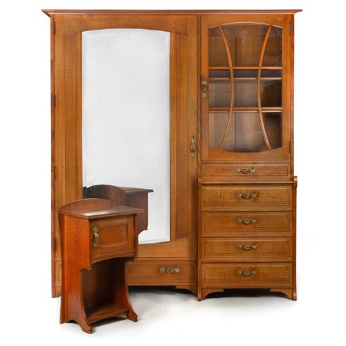 Art nouveau oak - oak, armoire