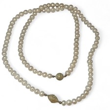 Faux Pearl Double Necklace Unbranded Costume Jewellery Magnetic Clasp | Preloved